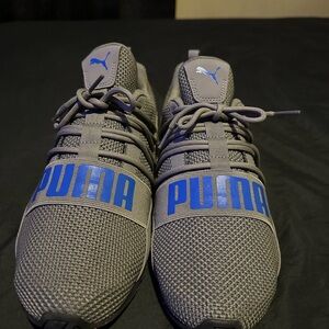 Puma Men's Gray and Blue Athletic Shoes